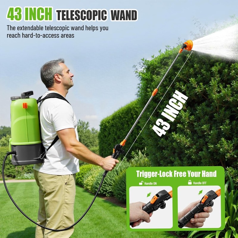Battery Powered Backpack Sprayer 4.2 Gallon, 120 PSI Electric Garden Sprayer Com gallery