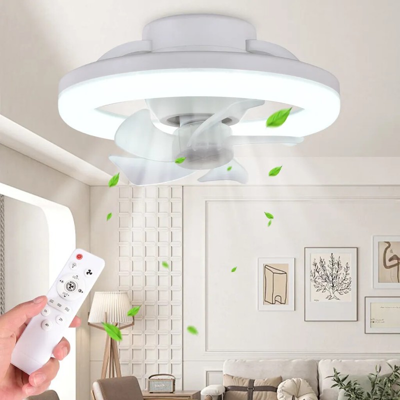 Socket Ceiling Fans With Lights And Remote- Socket Fan Light With Dimmable LED gallery