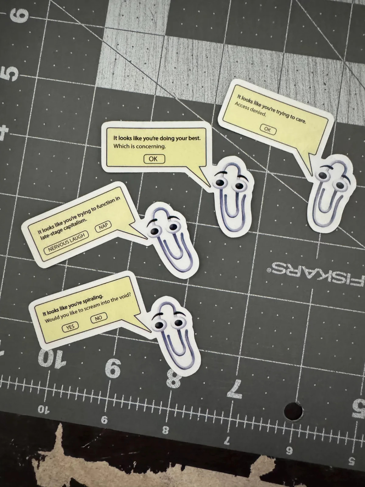 Funny Clippy Meme Sticker Pack Vinyl Decal Sticker 4-Pack Sarcastic Office Humor gallery
