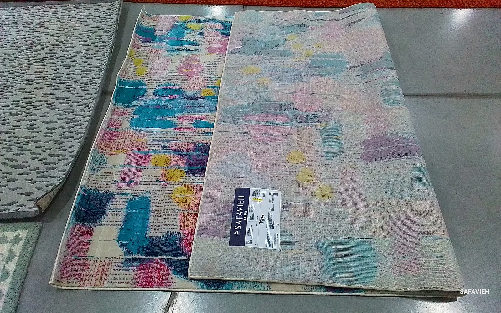 PINK / TURQUOISE 5'-3" x 7'-7" Back Stain Rug Reduced Price 1172797278 LLN375U-5 gallery