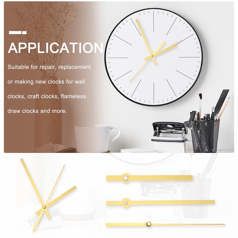 10 Set Aluminum Clock Hands Only Kit Parts Replacement Gold 4.68 Inch gallery