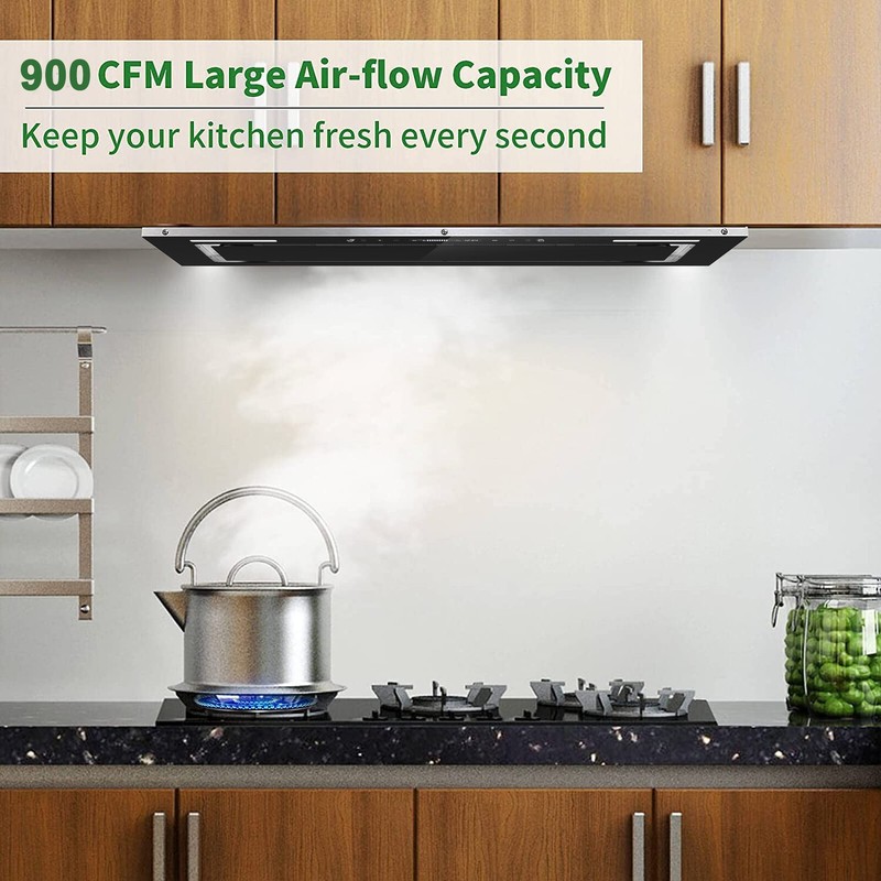 30in Built-In/Insert Range Hood 900CFM Kitchen Stove Vent 9-Speed Touch Control gallery