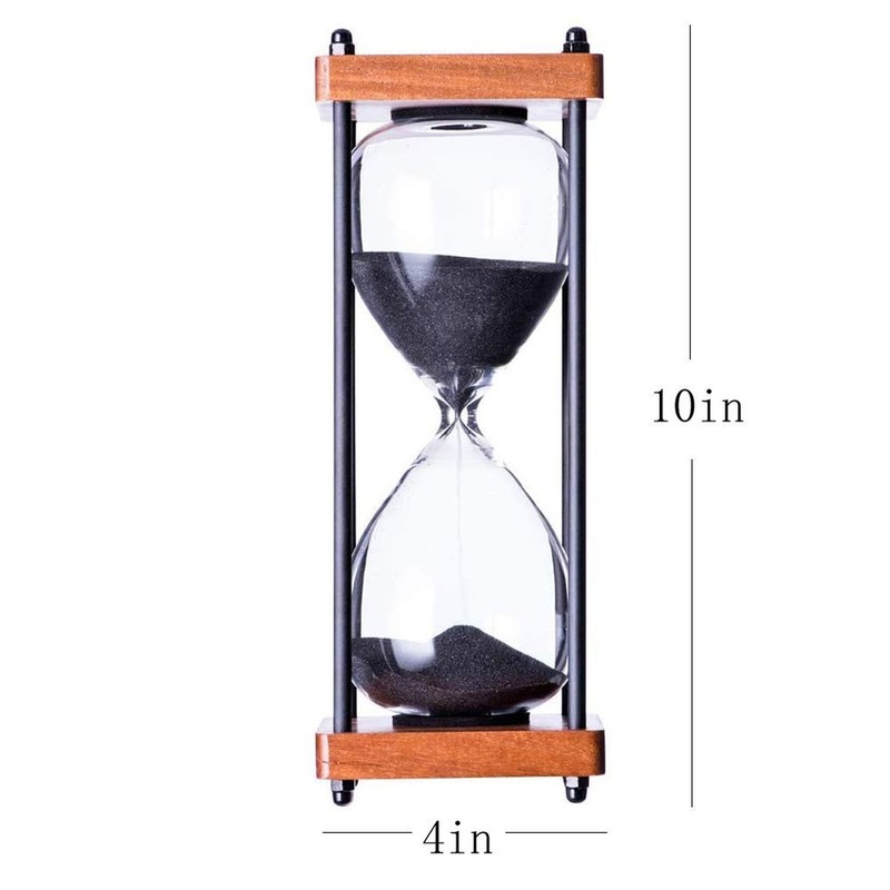 Large Hourglass Timer 30 Minute, Decorative Wooden Sandglass, Black 30 min gallery