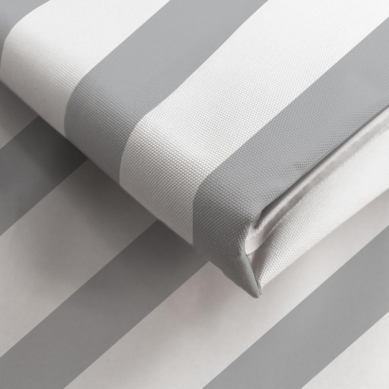 100% Polyester Awning Fabric Replacement - Gray/White gallery