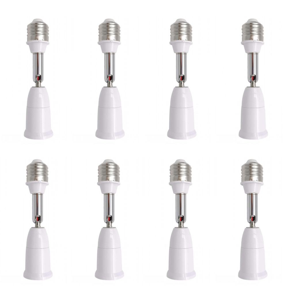 8 Pack E26/E27 Light Socket Extender 4.5" Extension Adjustable Light Bulb Socket