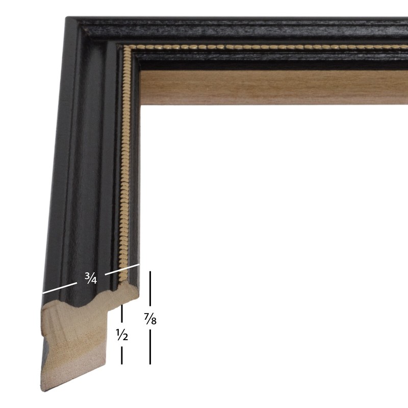 Craig Frames Stratton, 0.75 Inch Wide Black and Gold Picture Frame gallery