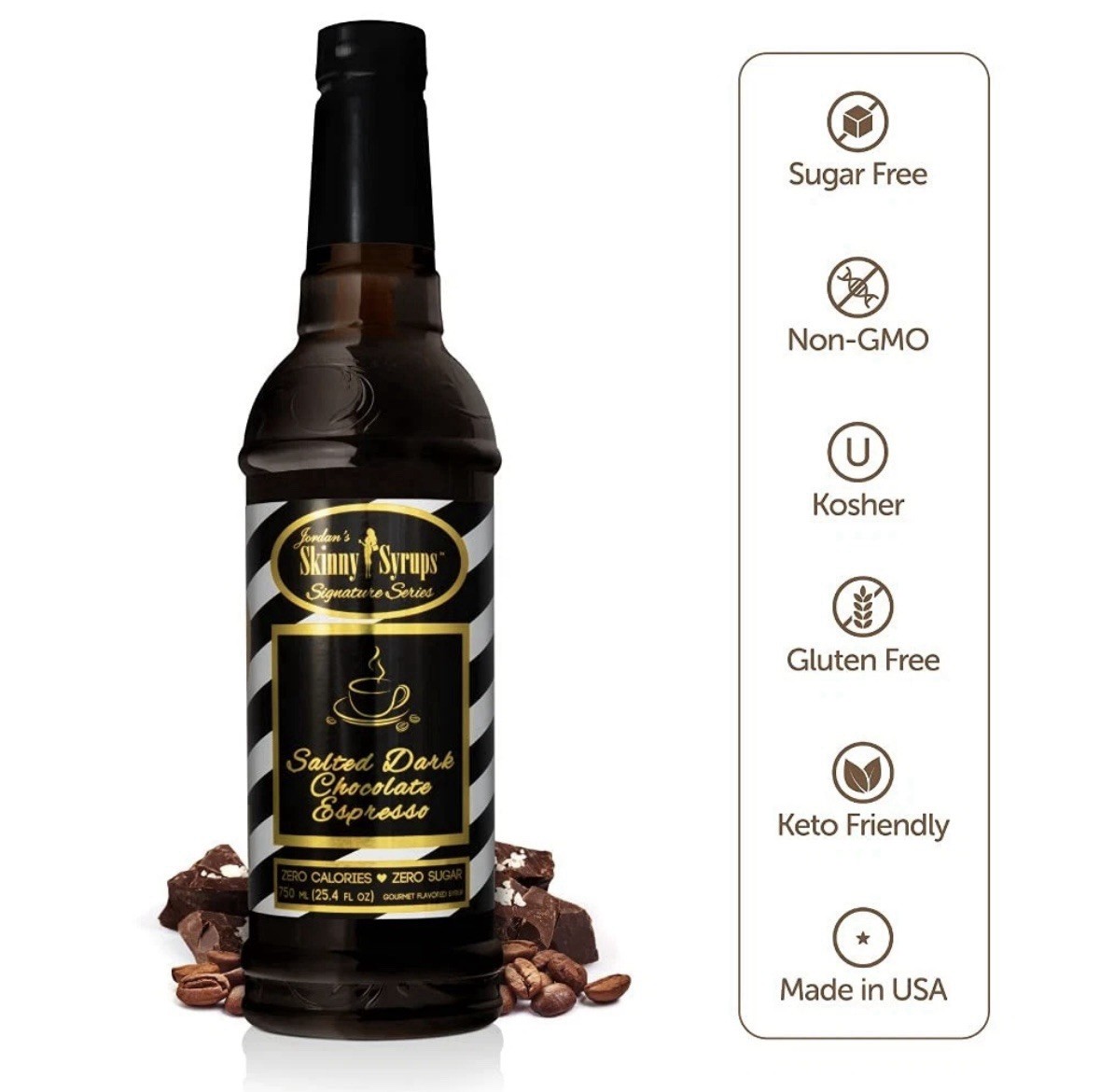 Salted Dark Chocolate Espresso- Jordan's Skinny Syrups- Sugar Free gallery