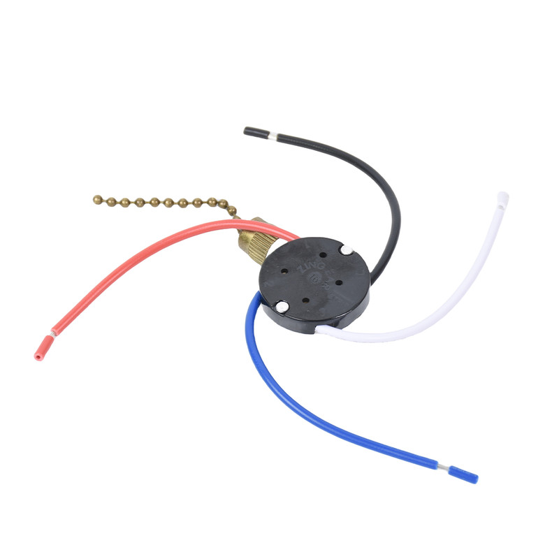 ZE-208S 3 Speed 4 Wire Ceiling Fan Pull Chain Switch 6A 125VAC Bronze US gallery