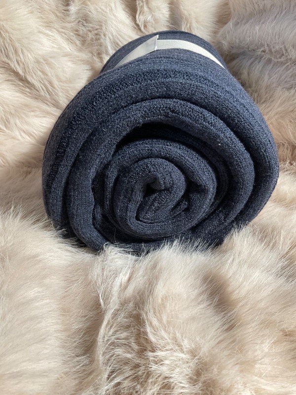 NWT Threshold by Studio McGee throw blanket 50”x60” Navy Blue gallery
