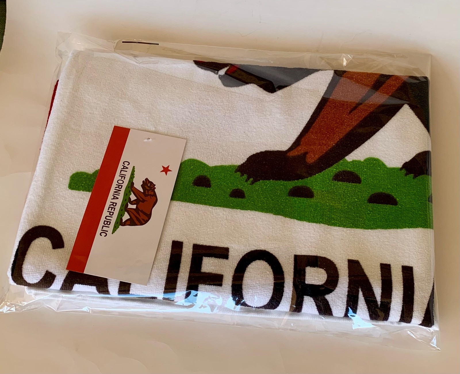 California Republic Bear Flag 100% Cotton Beach Towel 30" x 60" New With Tags gallery