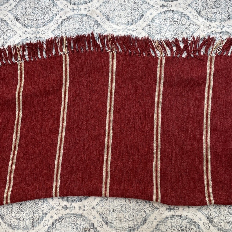 Woolrich Acrylic Polyester Fringed Throw Blanket Terracotta Stripe 54" x 48" gallery