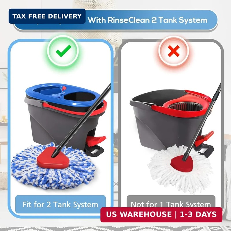 4 Pack RinseClean Spin Mop Replacement Head Spin Mop Refills Compatible with O C gallery