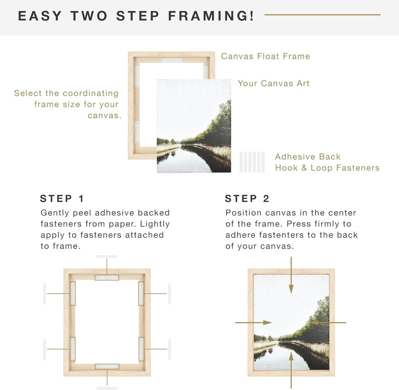 Canvas Float Frames 12X16 Frame, Natural Woodgrain for Finished Canvases, Vertic gallery
