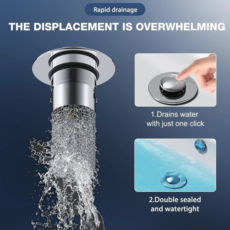 Washbasin Drainer Universal Type Copper Core For Water Leakage Plug Of Filter gallery