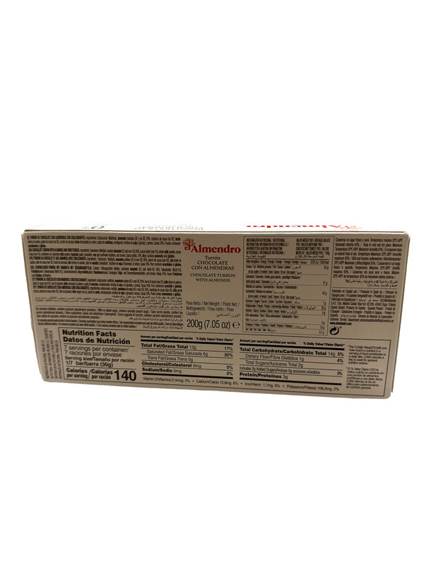 El Almendro Turron Chocolate con Almendras Sugar-free, 7 ounces gallery
