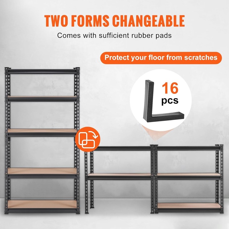 VEVOR Storage Shelving Unit, 5-Tier Adjustable, 2000 lbs 30 L x 12 W x 60 H gallery
