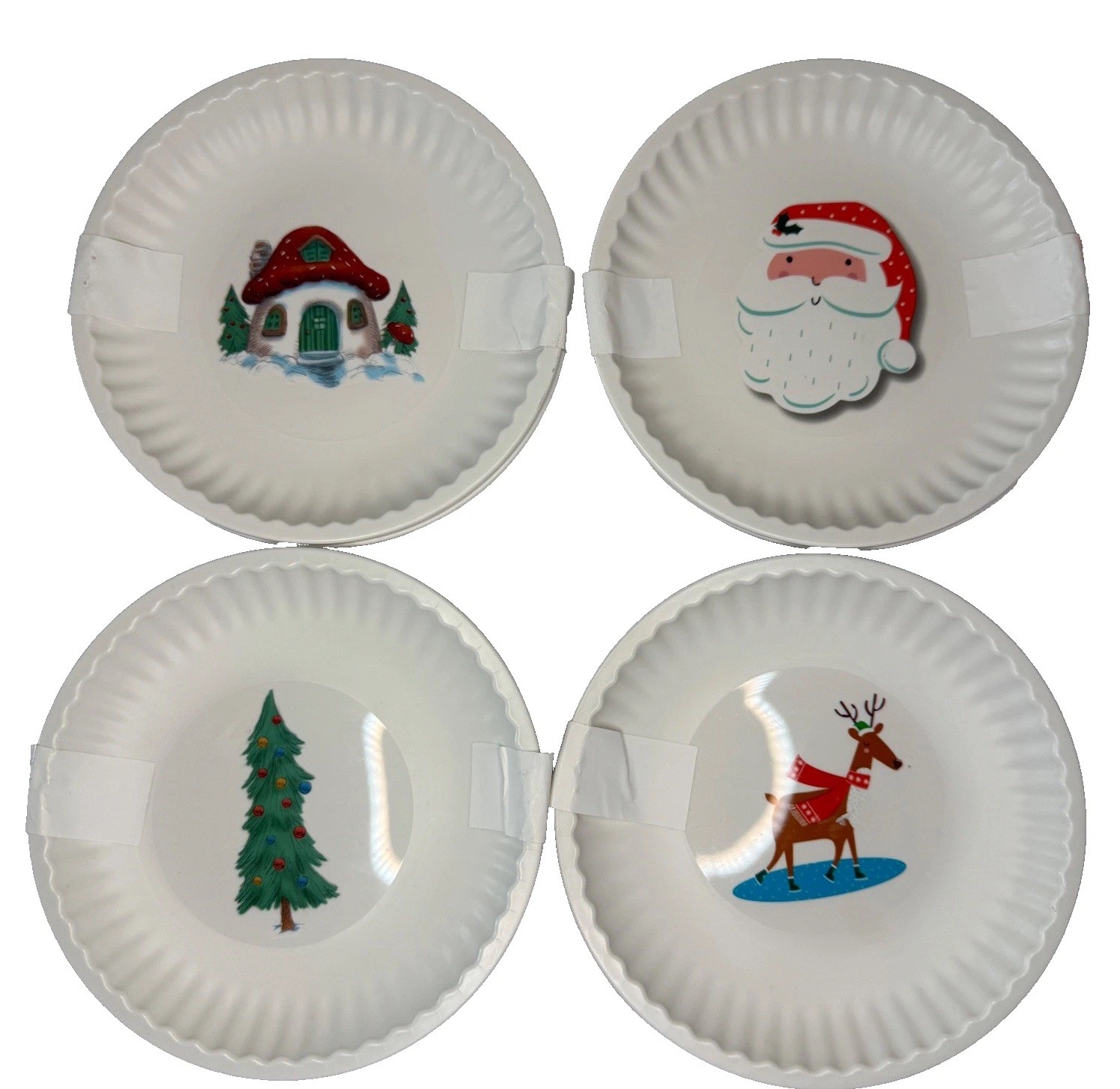 Appetizer Plate Paper Plate Look 6” Holiday Snack Lot 8 Recycled Plastic Bottles gallery