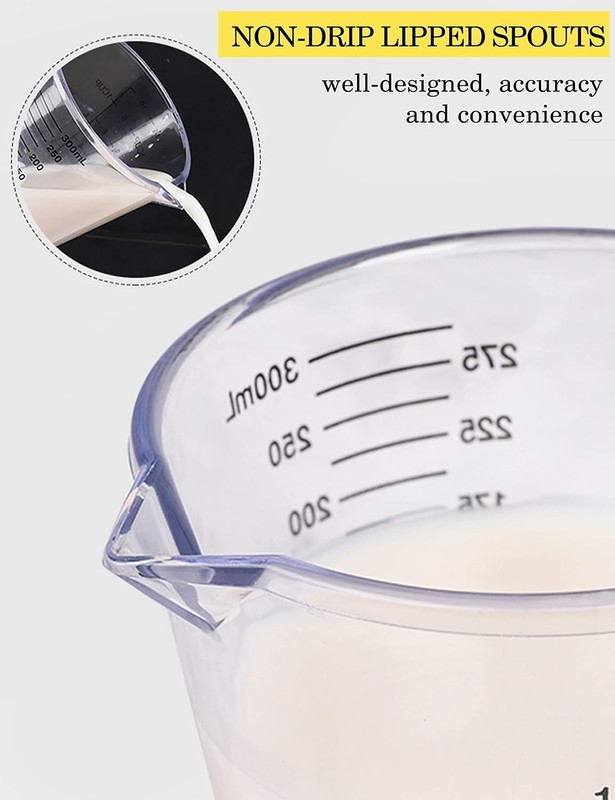 Liquid Measuring Cups Set 3 Piece Clear Plastic BPA Free with Spout Multiple Mea gallery