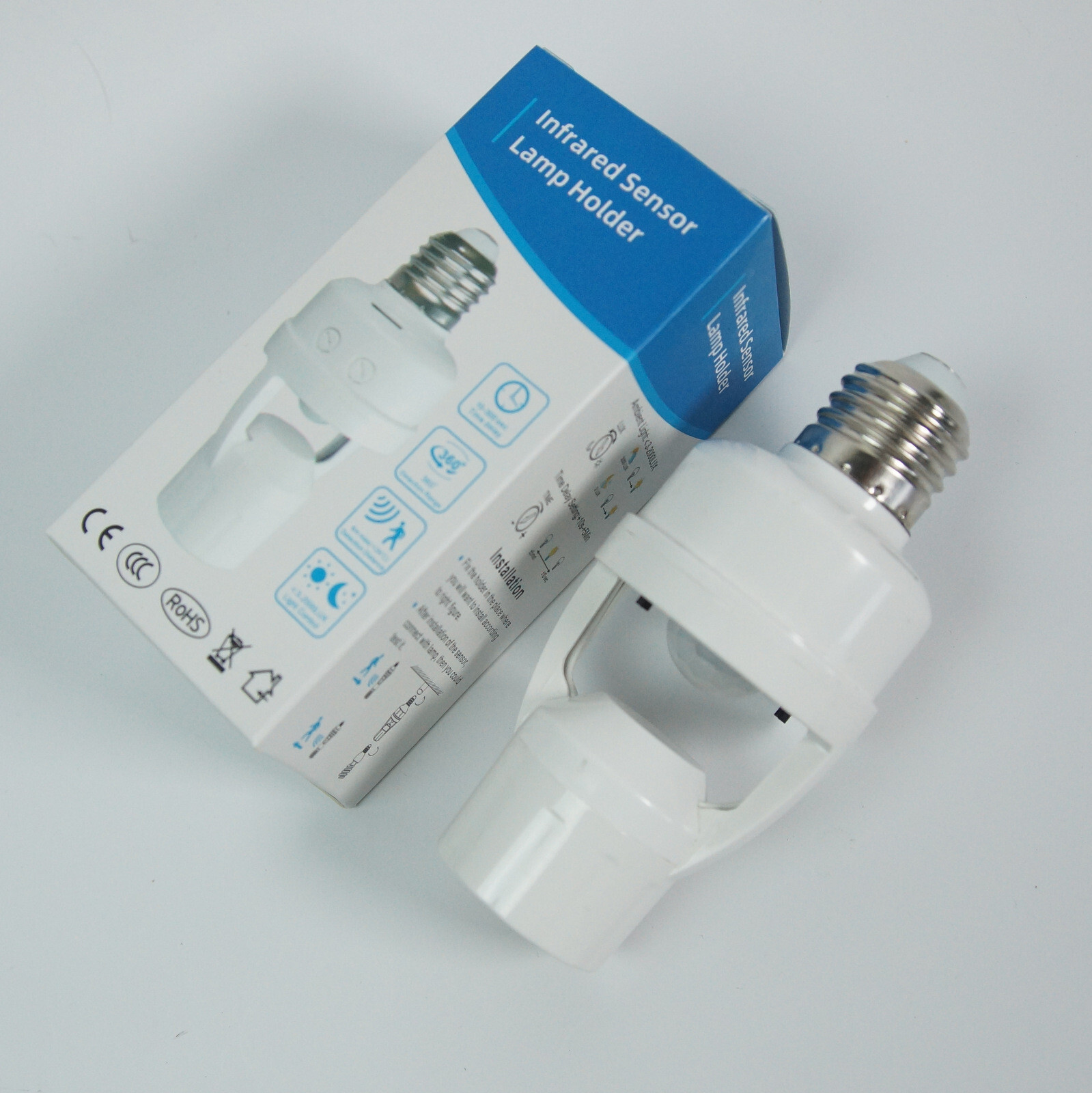 Screw-In Motion Detector Sensor Light Socket 360° to 25' LED Fluorescent E26/E27 gallery