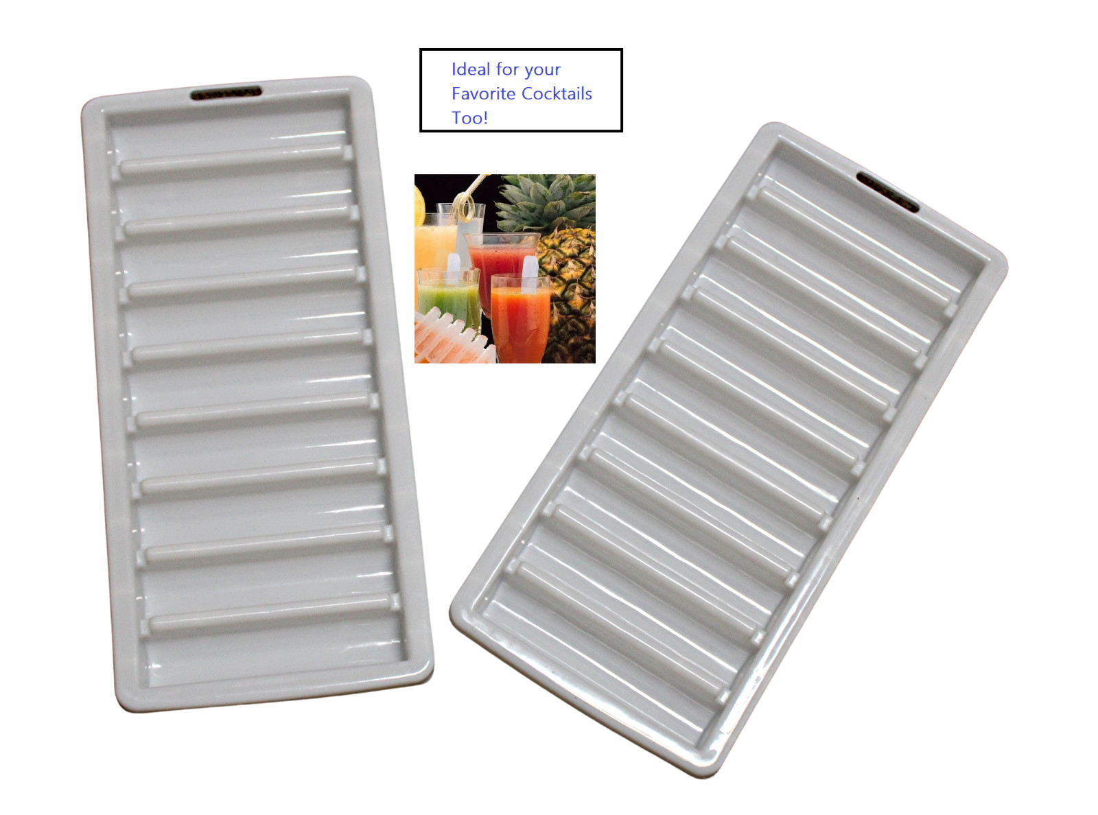 2 Pack Narrow Ice Stick Cube Trays Easy Push and Pop Out for Water Sport Bottle gallery