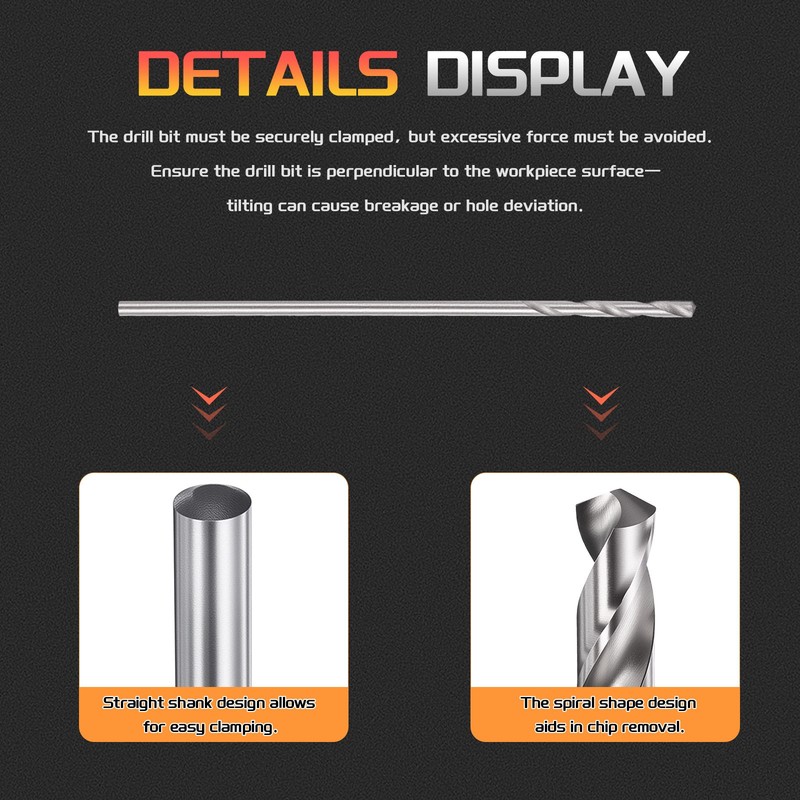 Drill Bit, 0.5mm Cutting Diameter, 4241 118° Uncoated Maintenance, 5-Pieces gallery