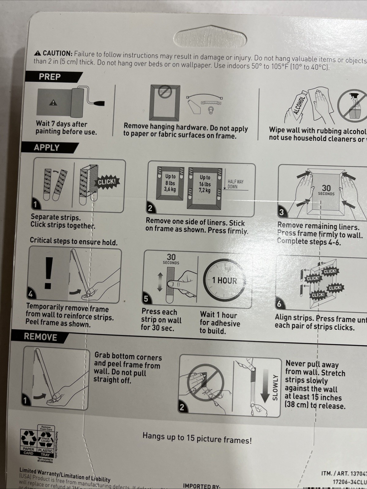 3M Command Picture Hanging Strips 34 Pairs 68 Large Strips Hold 16 lbs gallery