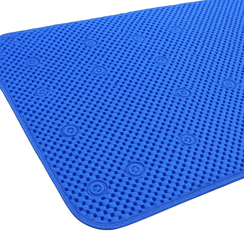 Soft Waffle Cushioned Texture Spa Quality Bathroom Tub & Bath Mat Anti-Slip Blue gallery