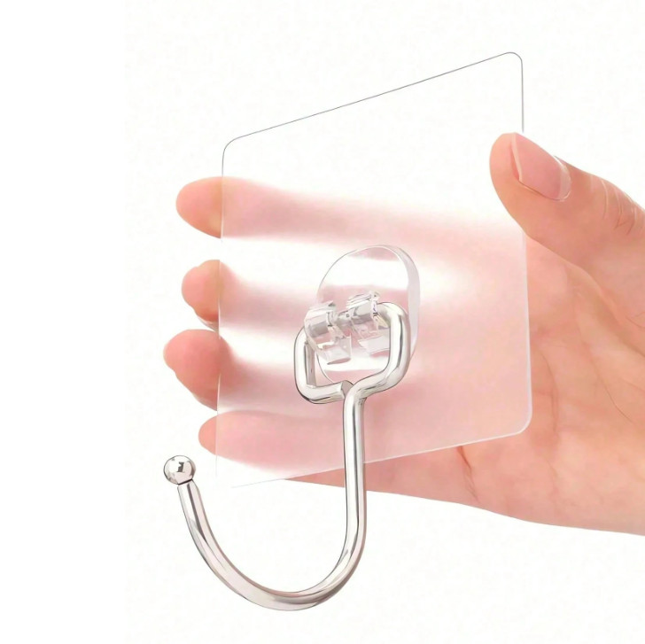 1-30pcs Transparent Self Adhesive Wall Hooks Photo Frame Hanger Strong No Drill gallery