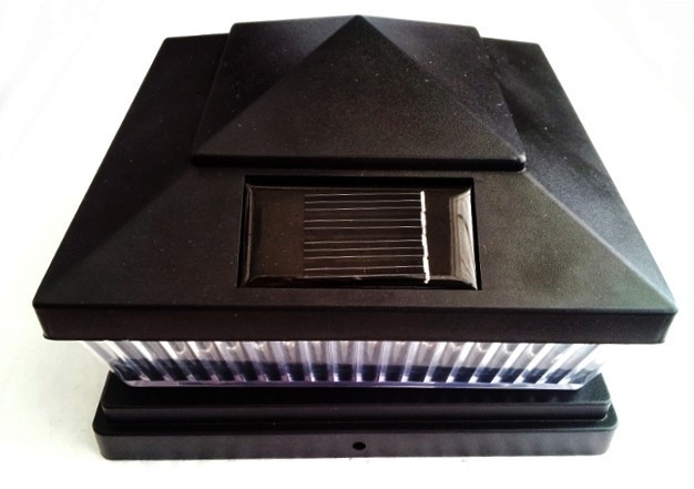 10-Pk Black Solar LED Cap Light For 4"x4"/5"x5"/6"x6" Wood/PVC/Vinyl Fence Post gallery