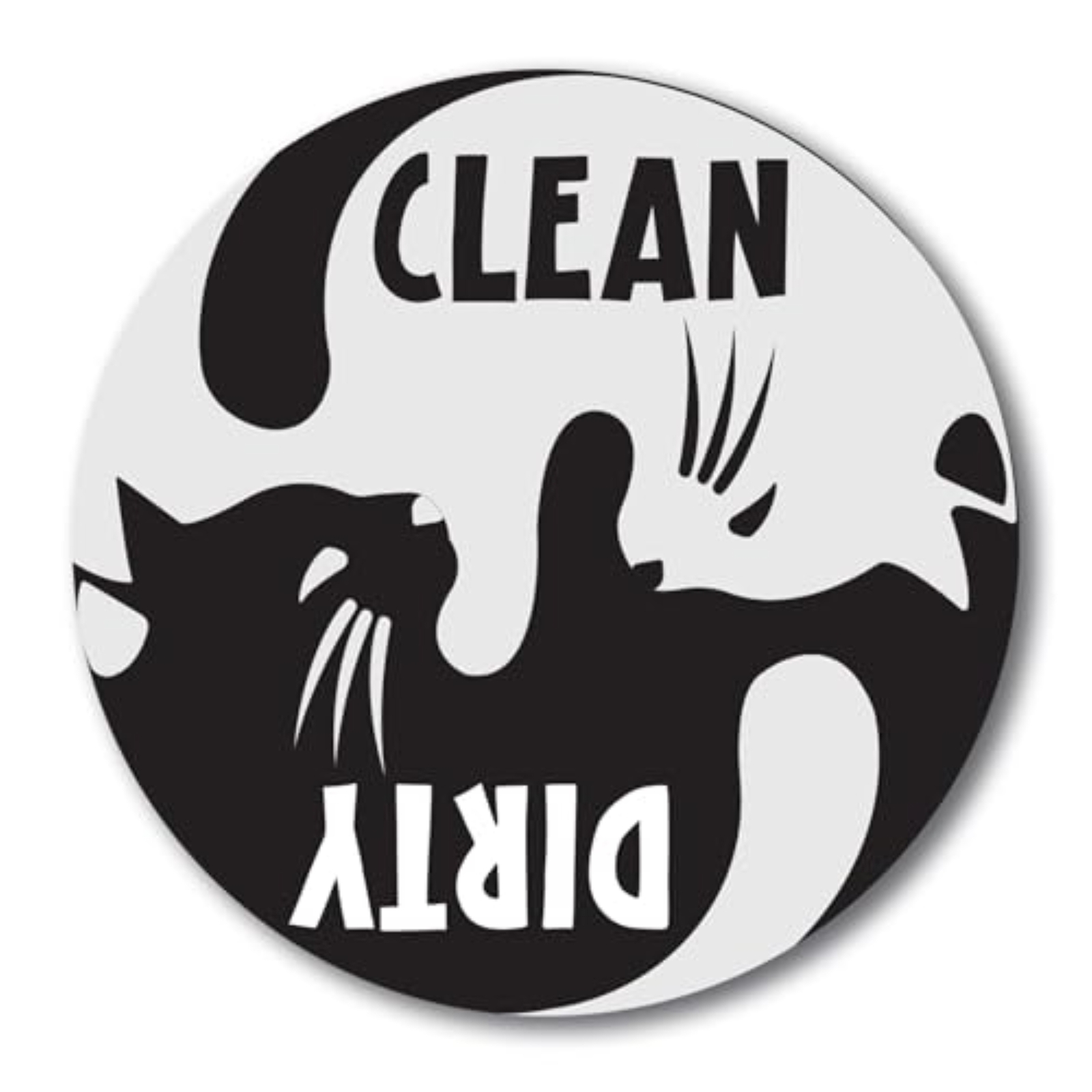 Clean Dirty Cat Dishwasher Indicator Magnet Decal, 5 Inch, Kitchen Magnet gallery
