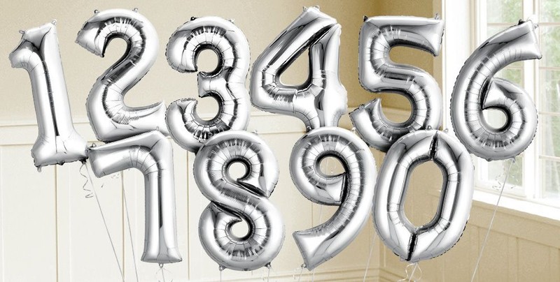 16", 26", 32", 40" Number Color Foil Balloons 2025 Prom New Year gallery