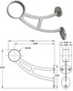 Wall Bar Mount Foot Rail Bracket Kit - 2"OD Stainless Steel Tubing gallery