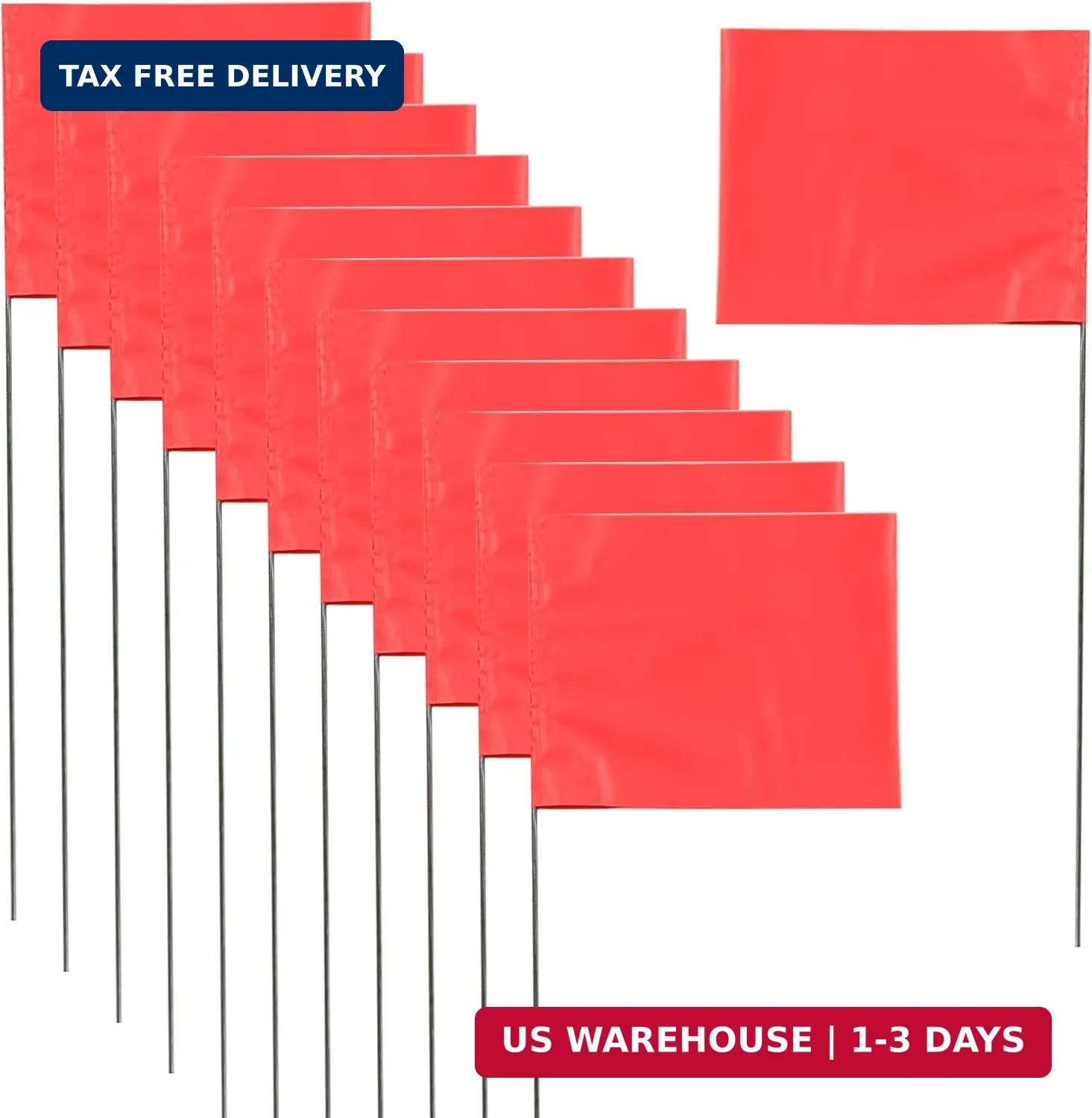 Marking Flags - 15 x 4 x 5 Inch Yard Flags for Lawn, Landscape, Survey, Sprinkle gallery