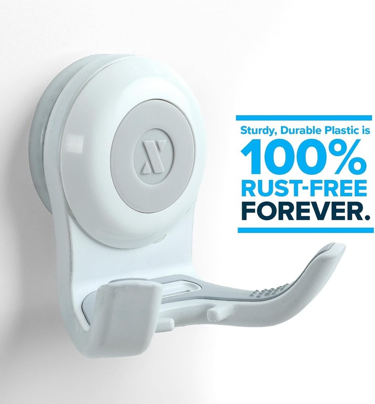 SlipX Solutions On The Dot Power Lock Suction Cup Hook, Razor Holder & White gallery