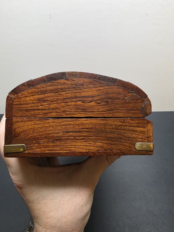 Solid Nautical Wood Box with Brass Trim Tabletop Desk Keys Change Trinkets gallery