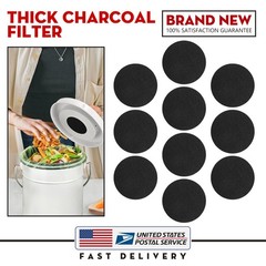 6.7 Inch Activated Carbon Layer Compost Bin Filters 10 Pack Long Lasting Use