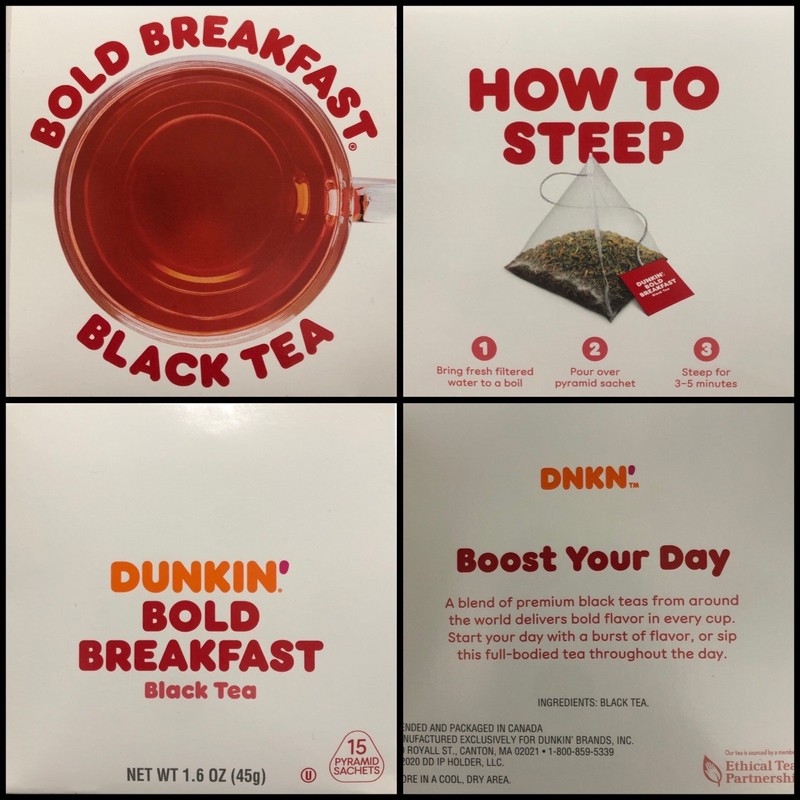 Dunkin Bold Breakfast Black Tea Pyramid Sachet 3 BOX Total 45 Tea Bags 1.6 OZ EA gallery