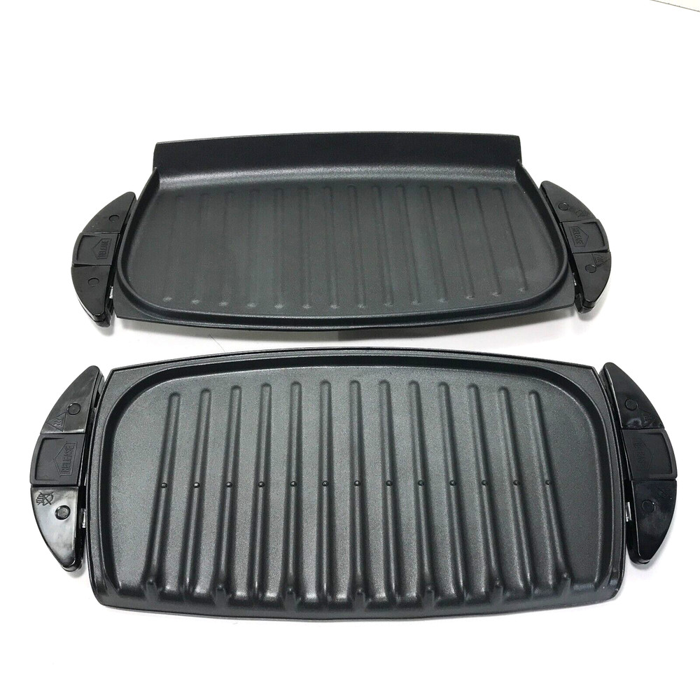 George Foreman Replacement Grill Plates GRP4 Removable Grates Top and Bottom