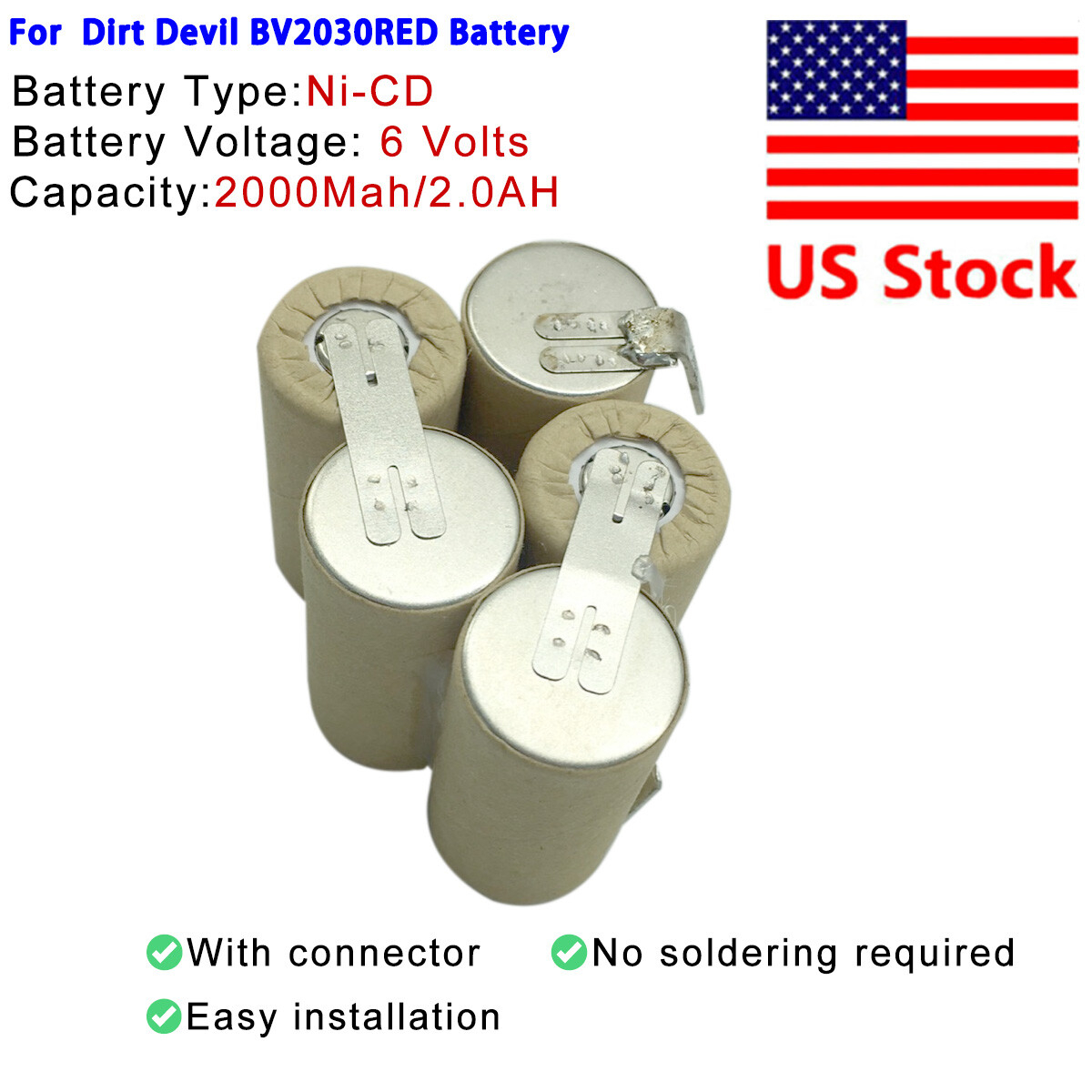 Battery pack replace for Dirt Devil BV2030RED Broom Vacuum Cleaner 2000mah gallery