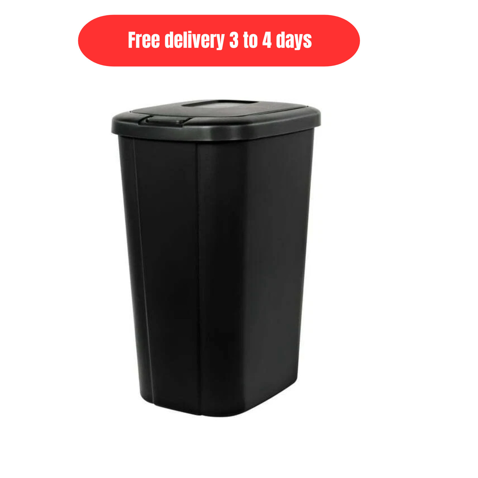 13.3 Gallon Kitchen Trash Can Plastic Push Button Touch Top Lid Slim gallery