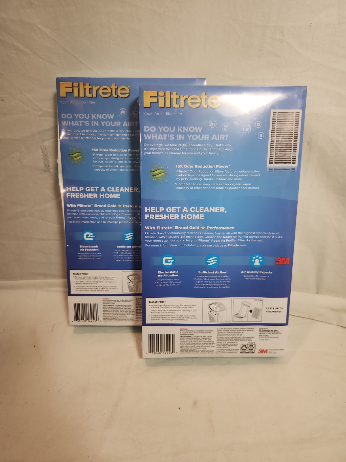 3M Filtrete F1 Allergen Reduction + Odor Reduction Air Purifier Filter Lot of 2 gallery
