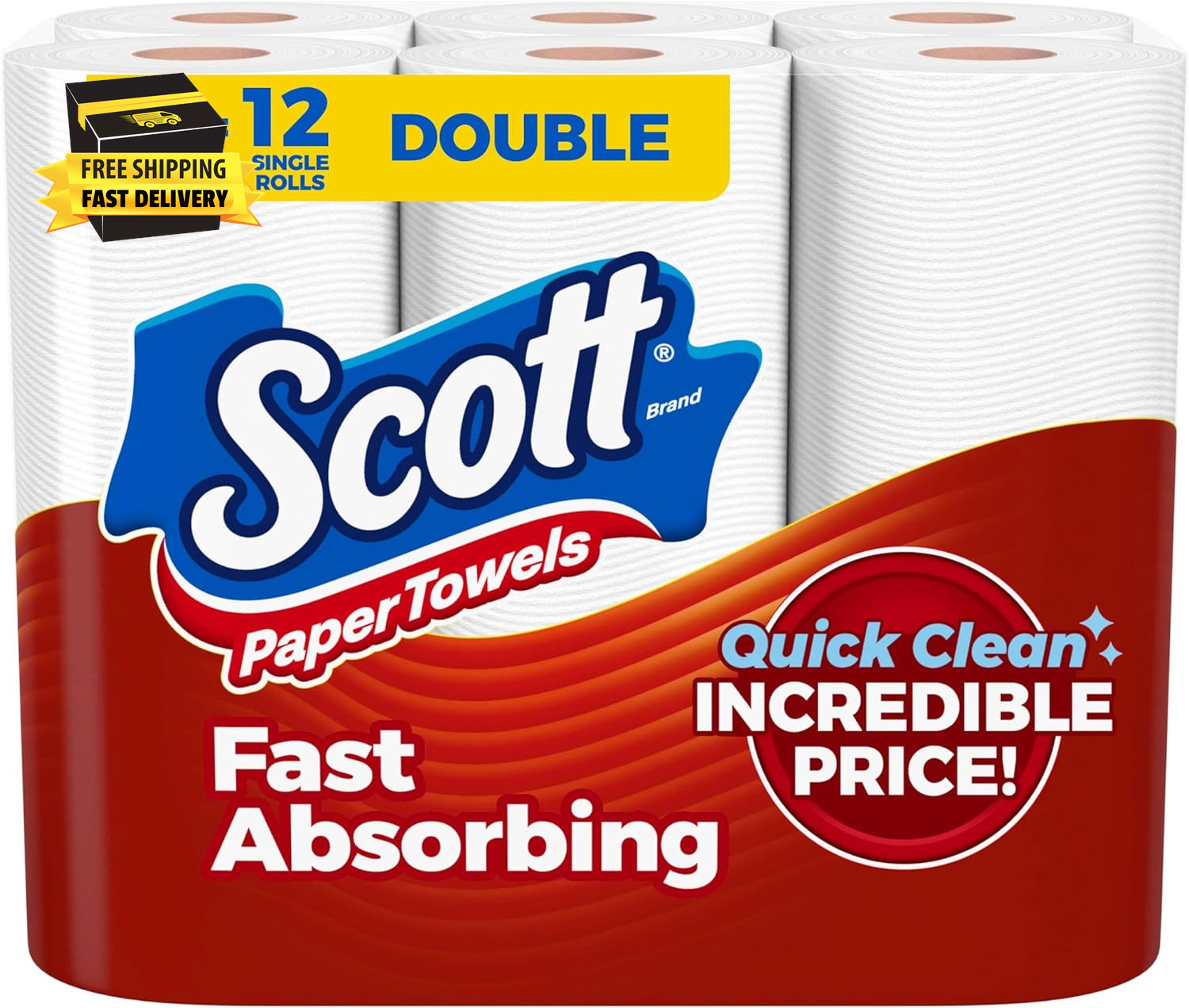 Scott Paper Towels, Choose-A-Sheet, 6 Double Rolls = 12 Regular Rolls (108 Sheet gallery