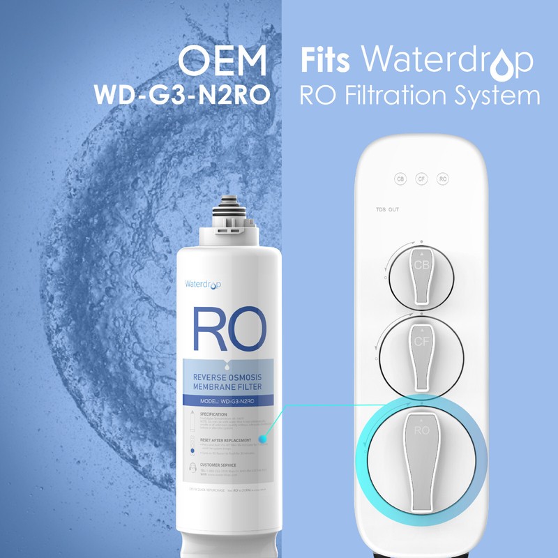 Waterdrop WD-G3-N2RO Filter, Replacement for WD-G3-W Reverse Osmosis System gallery