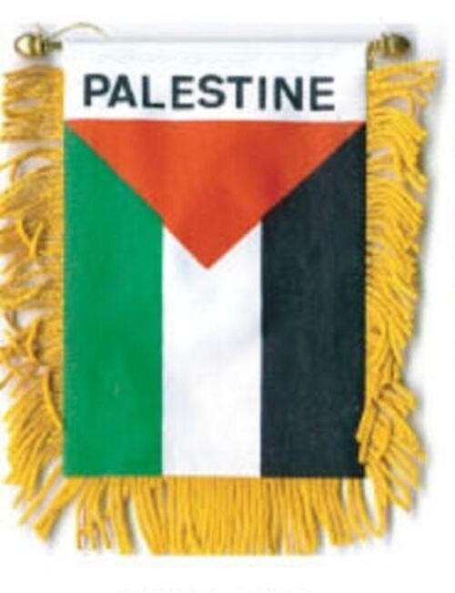 Palestine Palestinian Rearview Mirror Window Hanging Mini Banner 4x5.5 In gallery