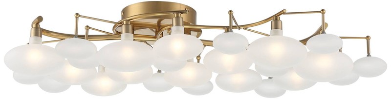 Lilypad Modern Ceiling Light Semi Flush Mount Fixture 30 1/4" Brass 12-Light LED gallery