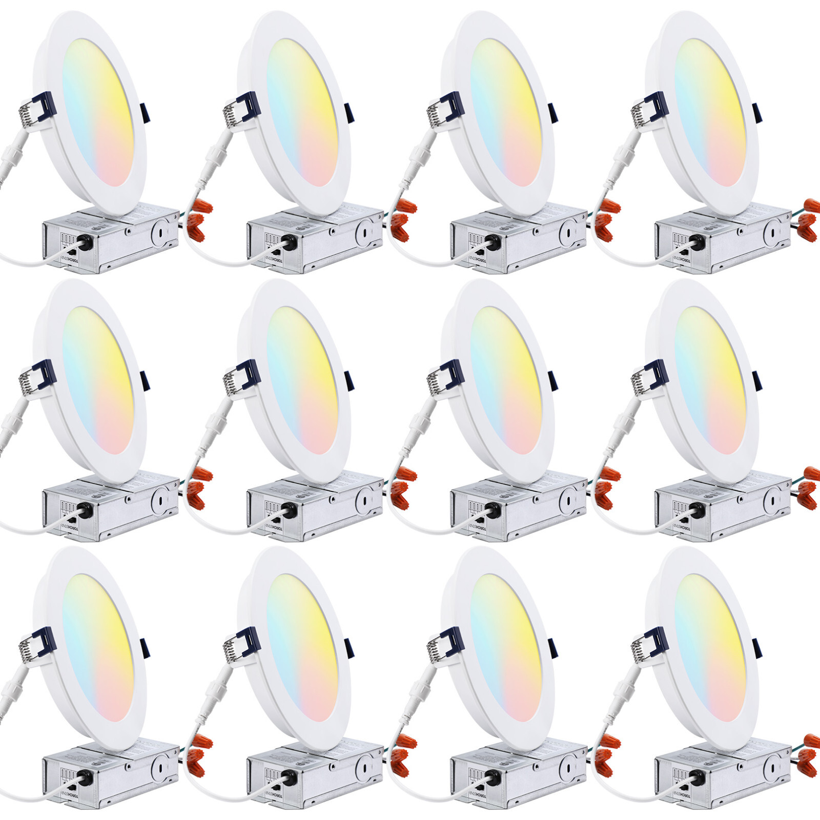 12-Pack 6 Inch LED Recessed Lighting with Junction Box, 2700K-5000K Selectable gallery