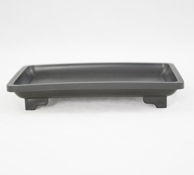 5" Rectangular Dark Blue Bonsai / Succulent Pot + Tray + Rock + Mesh Combo gallery