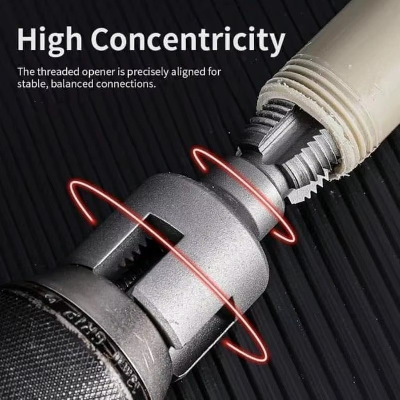 Integrated Internal & External Pipe Threading Tool Steel PVC Pipe Threader Kit gallery