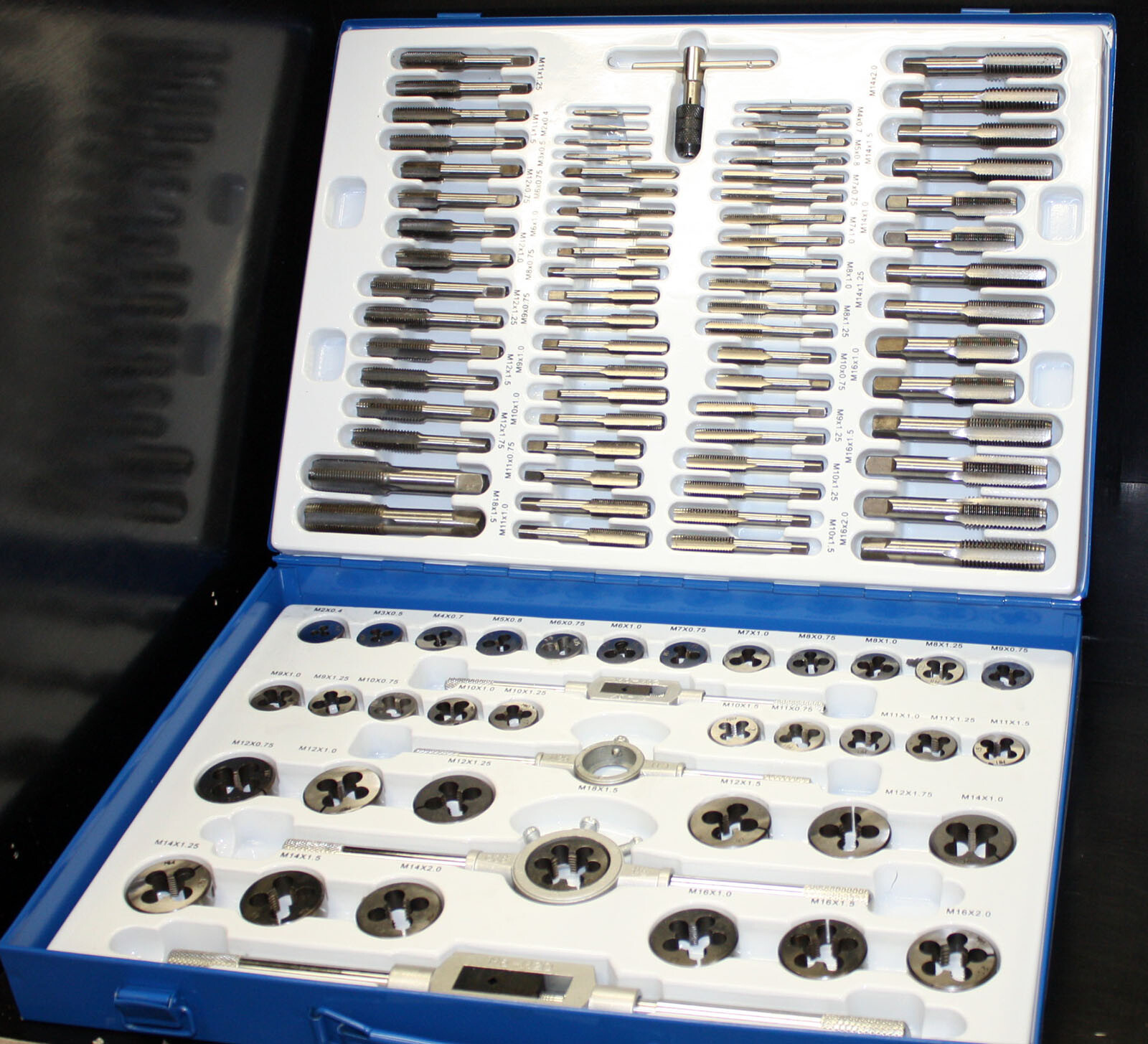 110pc Metric Large Tap & Die Set Rethreading Thread Hole Threader Renew Threads gallery