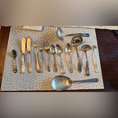 Antique silver plate misc. silverware pieces lot of 14